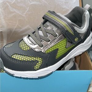 Stride Rite Gray and Green Kids Sneakers